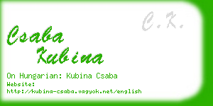 csaba kubina business card